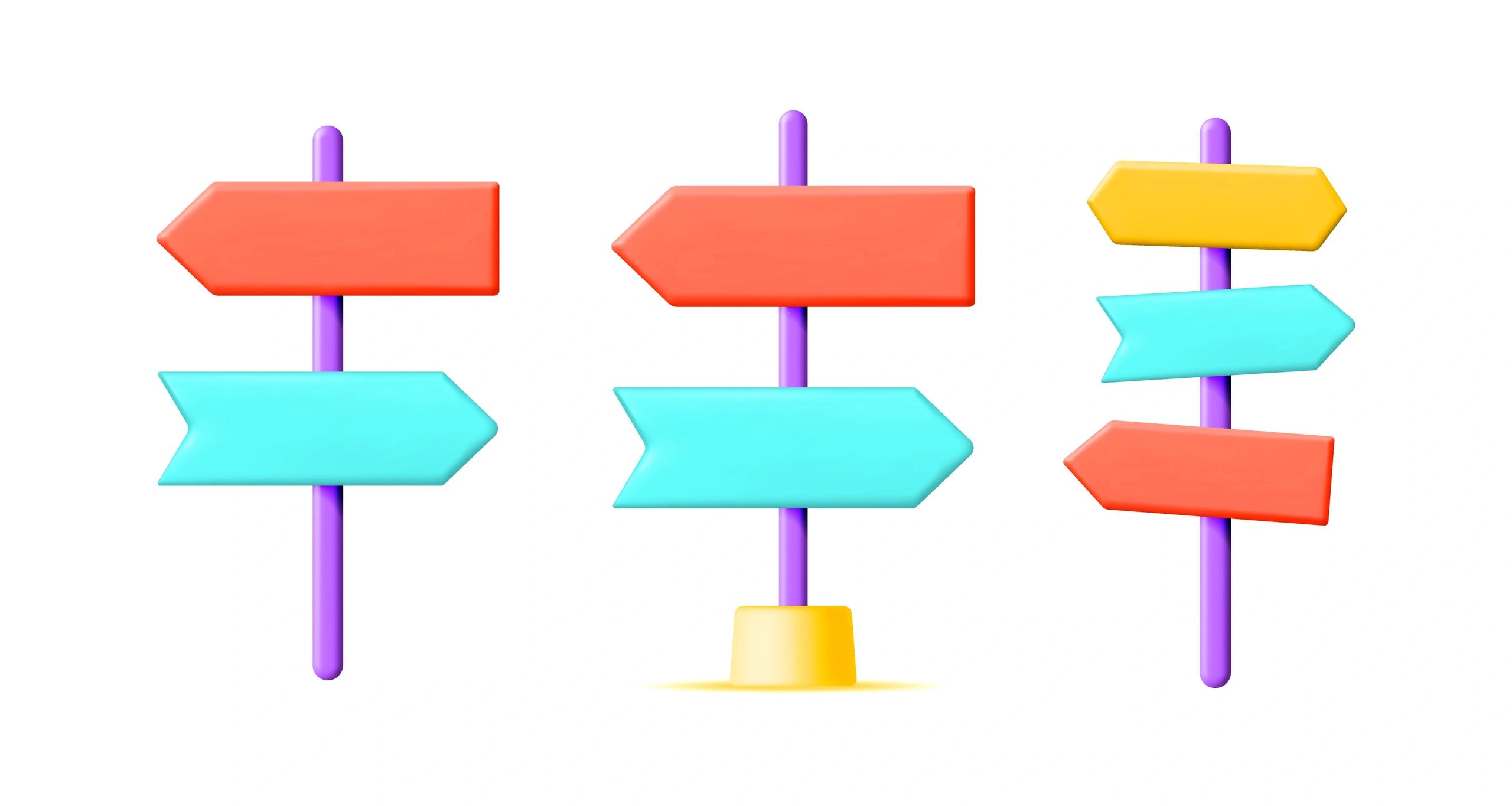 Illustrated directional sign showing strategic SEO choices